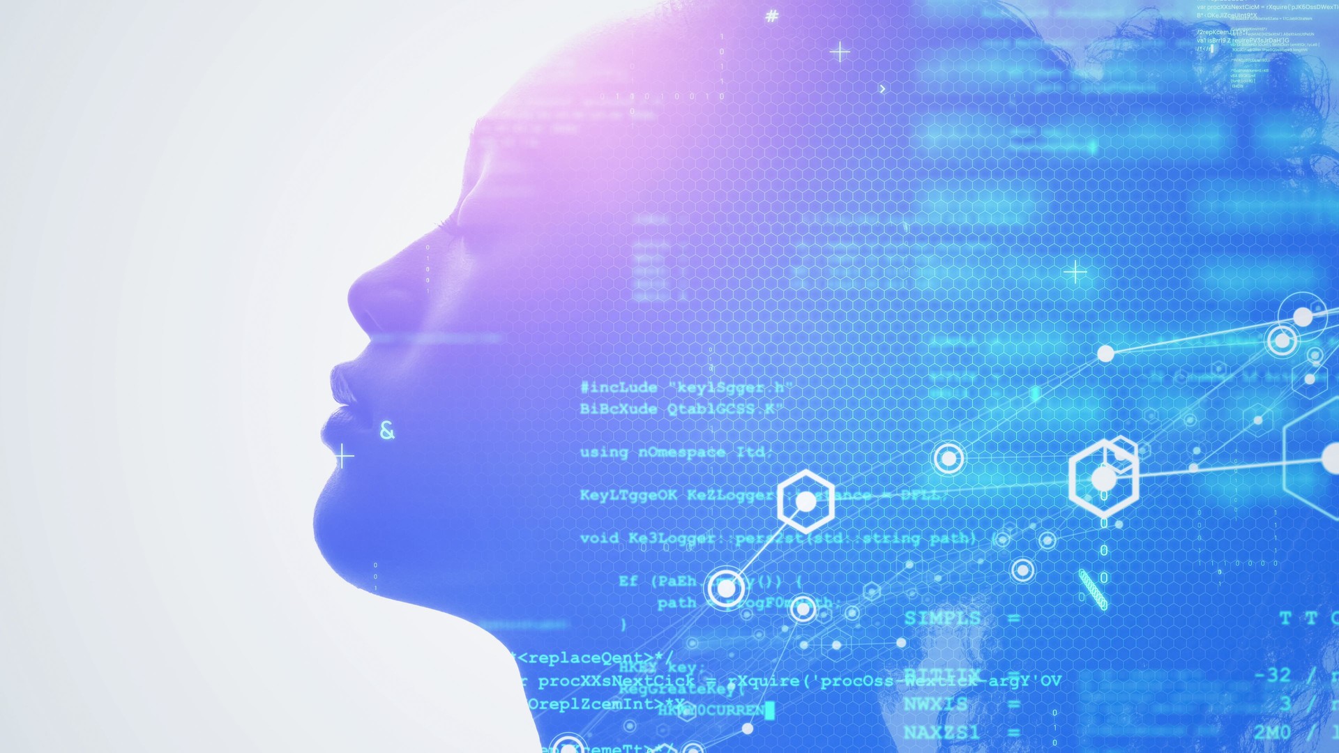 AI (Artificial Intelligence) concept. Deep learning. Digital transformation.